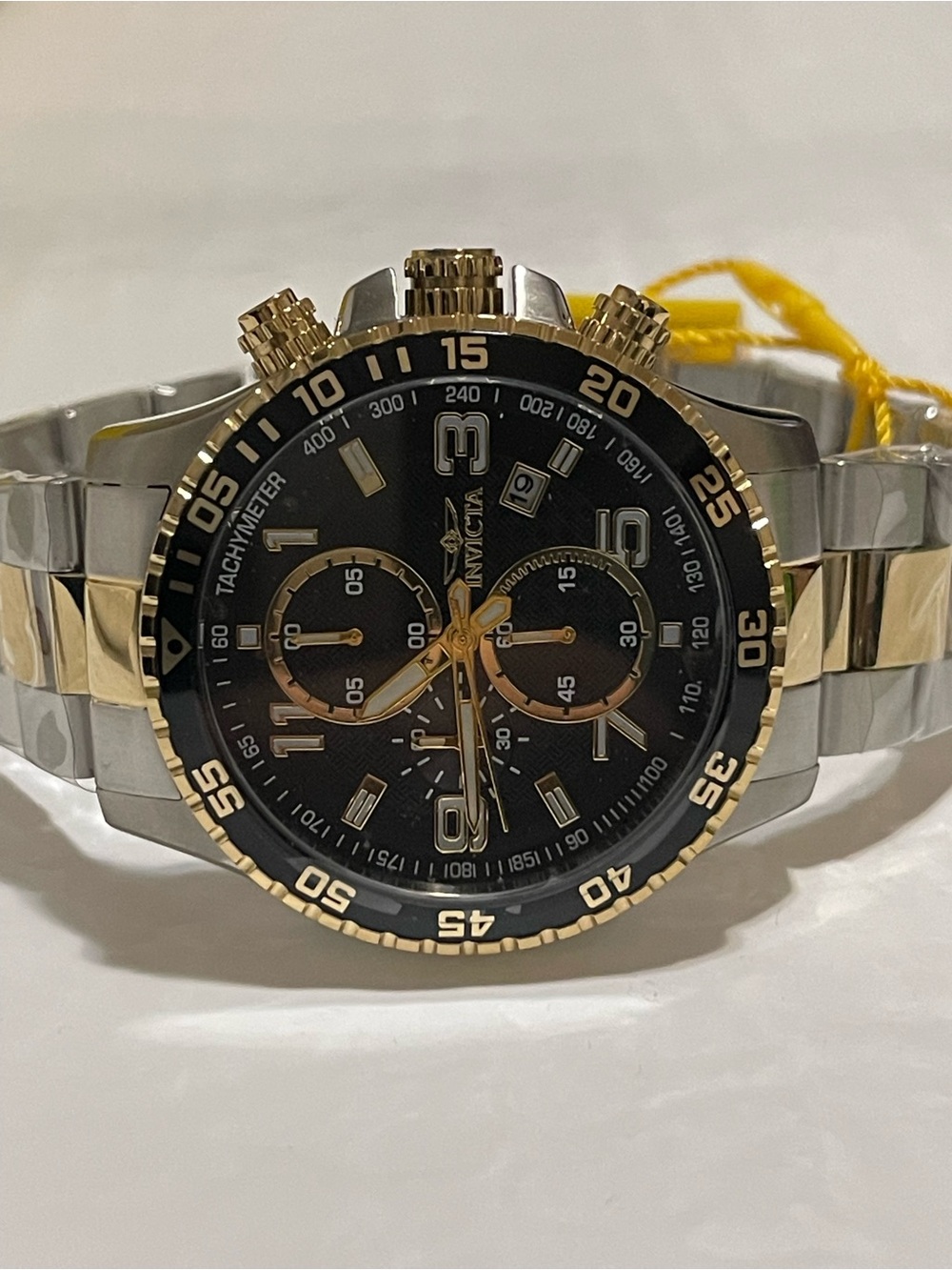 Invicta Specialty Mach Gala Men's Watch - 48mm, Gold, Steel & Black Dial New